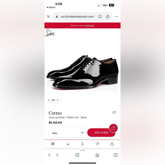 Christian Louboutin Corteo Flat - Patent Leather Oxford Shoe - Picture 2 of 6